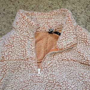 Pink sherpa pullover